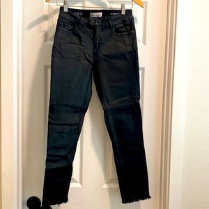 DL1961 Black Denim with Leather-like Finish